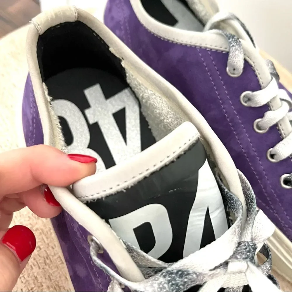 P448 Purple Suede Low Top Lace Up Sneakers size 42 (11.5-12) NWOB - Picture 5 of 9